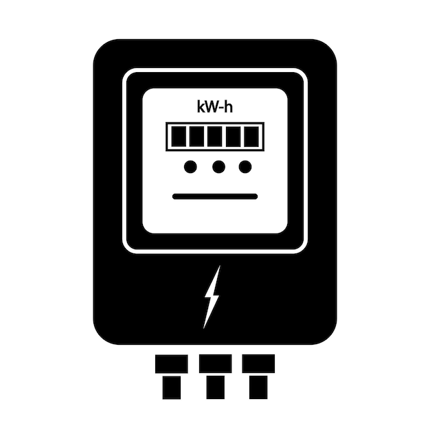 Vettore modello di disegno vettoriale del logo dell'icona del contatore elettrico