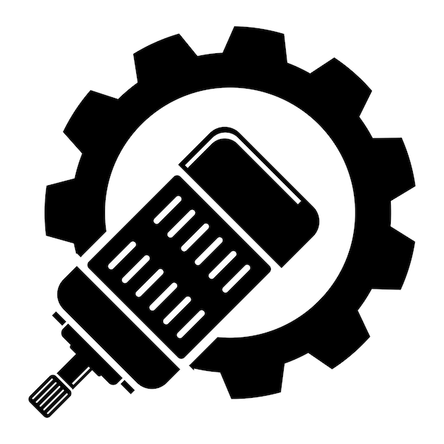 Дизайн логотипа векторной иллюстрации электродвигателя