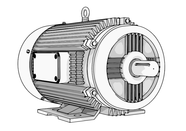 वेक्टर electric motor sketch on white background vector