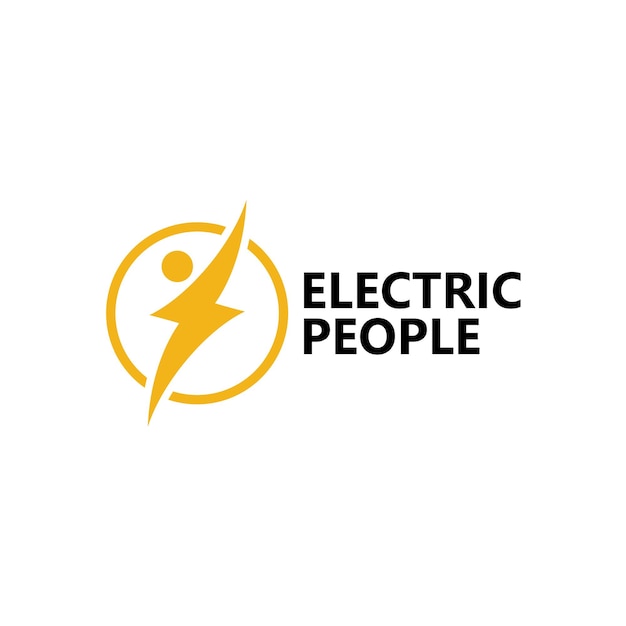 electric people logo template design vector