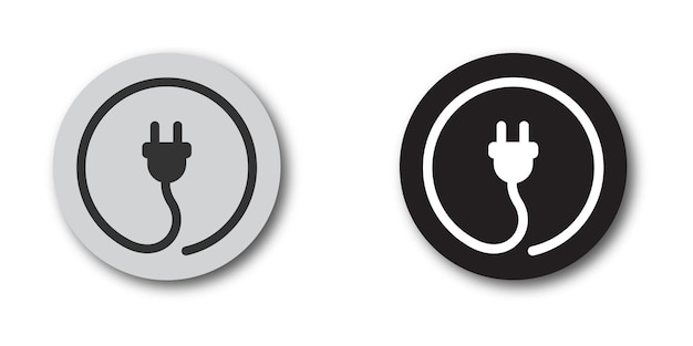 Electric plug icon Flat vector illustration