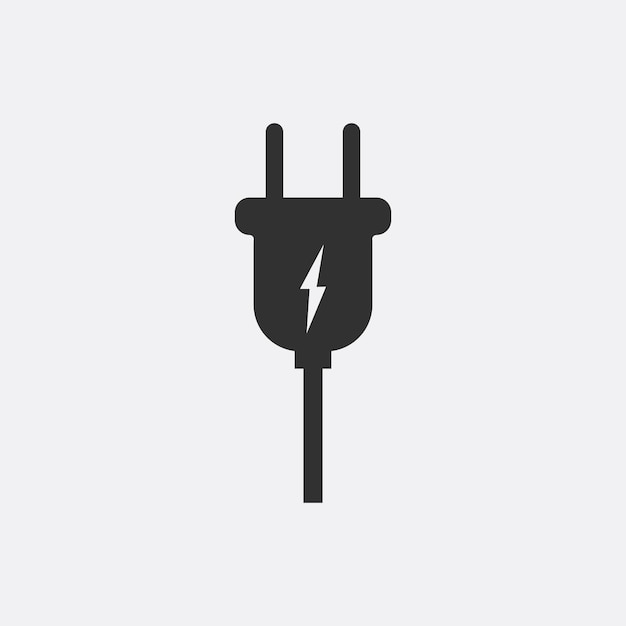 Electric plug icon isolated on white background Vector illustration