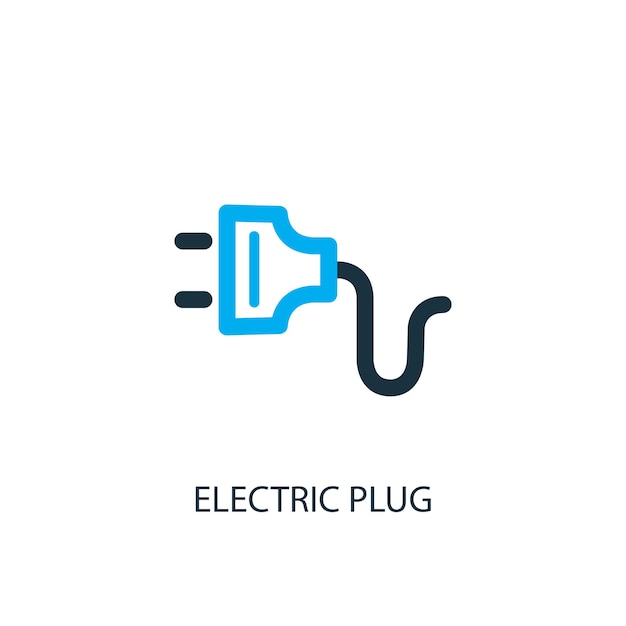 Electric plug icon. Logo element illustration. Electric plug symbol design from 2 colored collection. Simple Electric plug concept. Can be used in web and mobile.