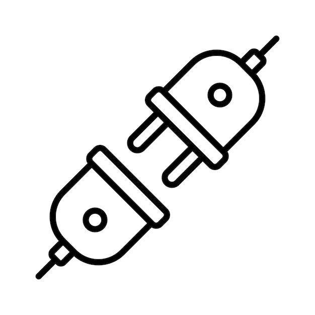 벡터 흰색 바탕에 전기 플러그 아이콘 벡터 디자인 서식 파일