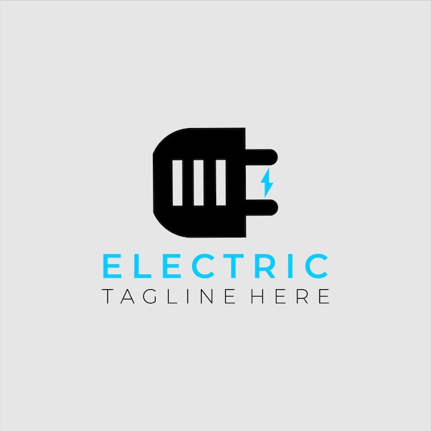 Electric plug in logo design vector template