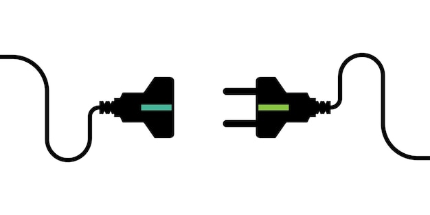 Electric plug silhouette icon design vector illustration