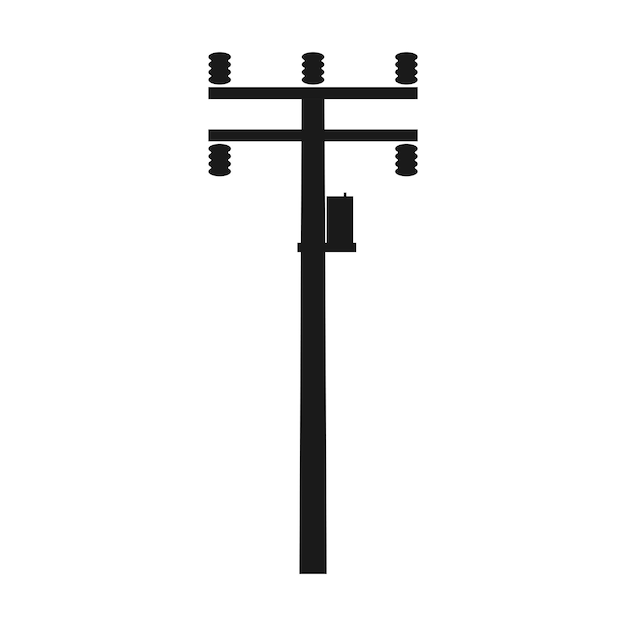 Vector electric pole icon vector