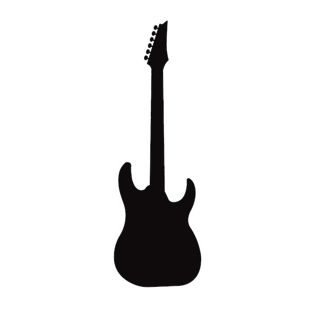 Electric rock guitar Music instrumental sign Isolated on white background Trendy Flat style for graphic design logo Web site social media UI mobile app