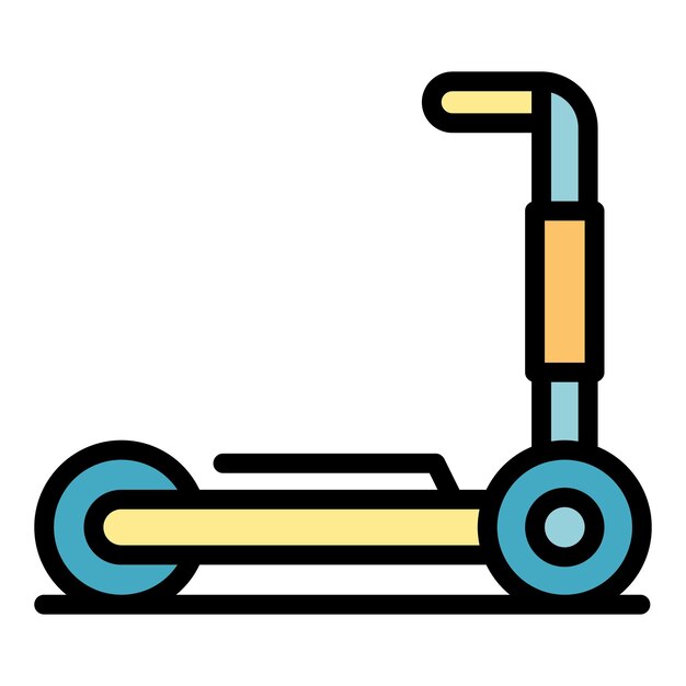 Electric scooter city icon Outline electric scooter city vector icon color flat isolated