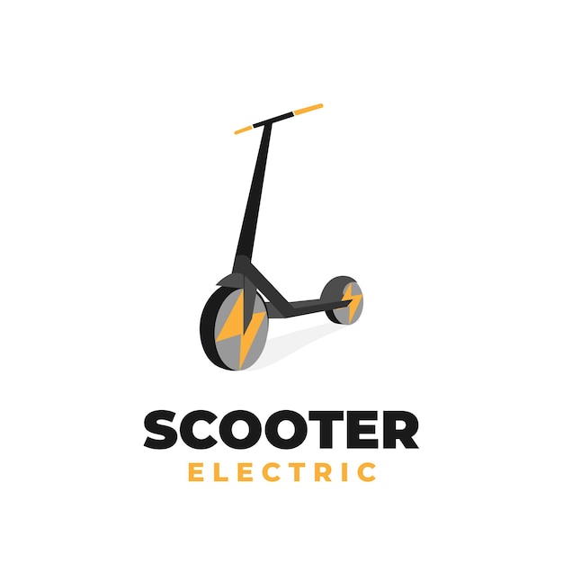 Scooter elettrico illustrazione logo con energia