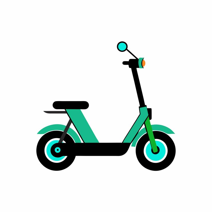 Vector electric scooter silhouette