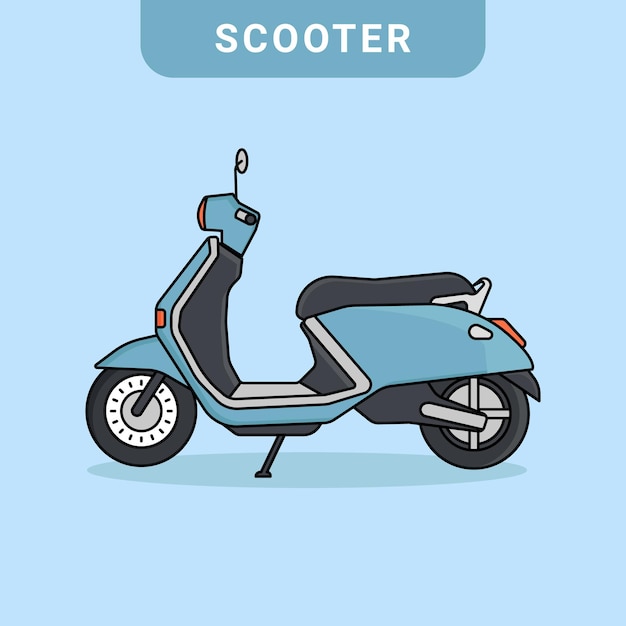 Vettore di scooter elettrico in design piatto