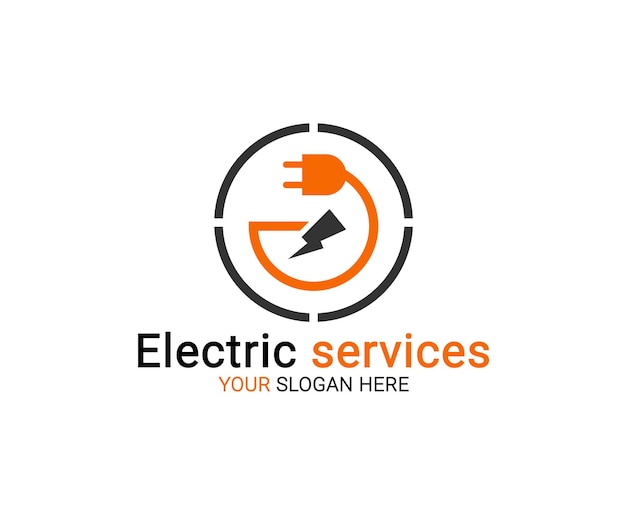 Electric services logo electricity logo electrical power logo template