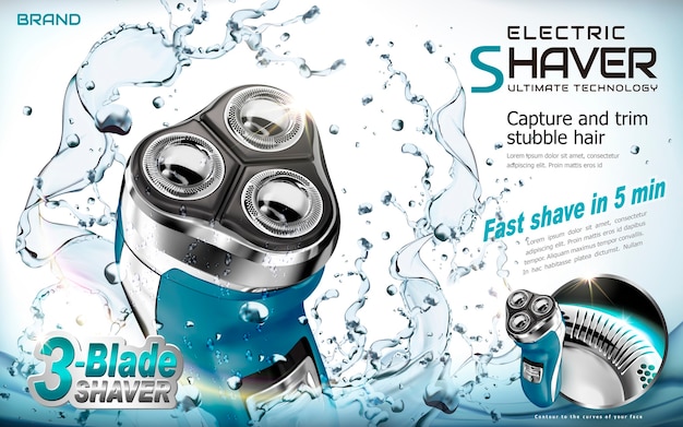 Electric shaver ads illustration