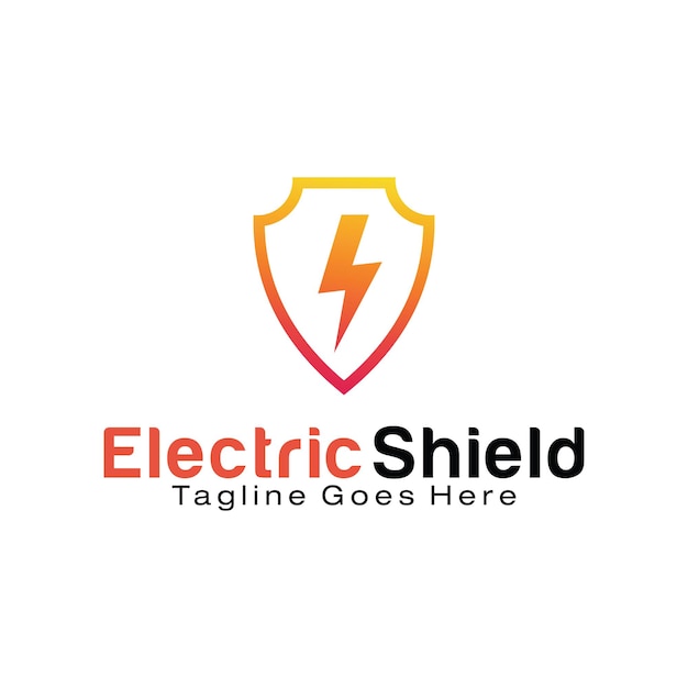 Шаблон дизайна логотипа electric shield