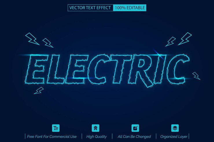 Vector 감전 스타일 편집 가능한 벡터 텍스트 효과