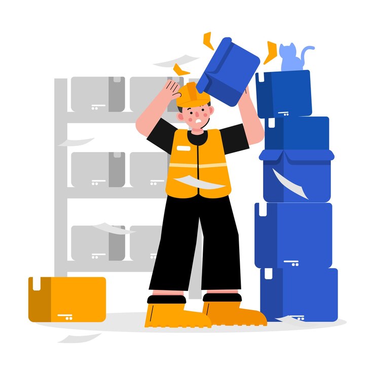 Vector electric shock work accident illustration