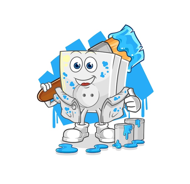 Electric socket painter illustration character vector