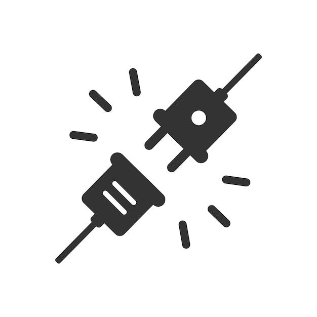 Vector electric socket plug connection icon isolated vector illustration