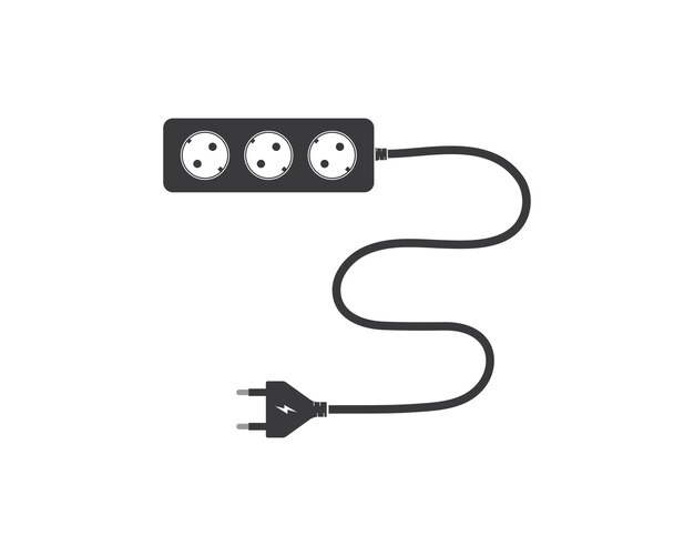 Electric socket plug vectorillustration template