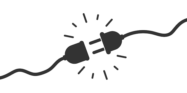 Electric socket with plug Connect disconnect symbol Vector illustration