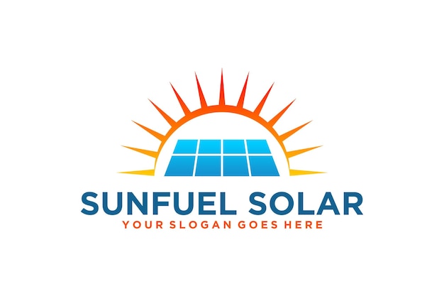 Electric solar panels logo design solar cells real estate property Eco-friendly roof window sunshine