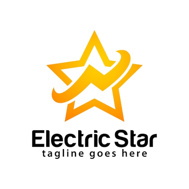 Vector electric star logo design template