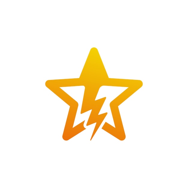 電気スターのロゴのテンプレートデザイン