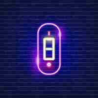 Vector electric switch neon icon electricity concept vector illustration for design