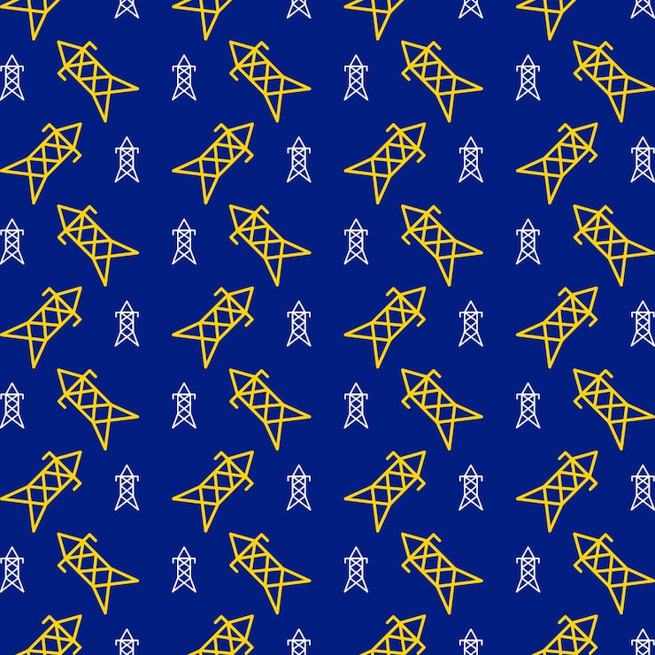 Vector electric tower trendy vector design repeating pattern illustration