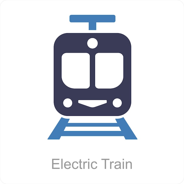 Electric Train and train icon concept