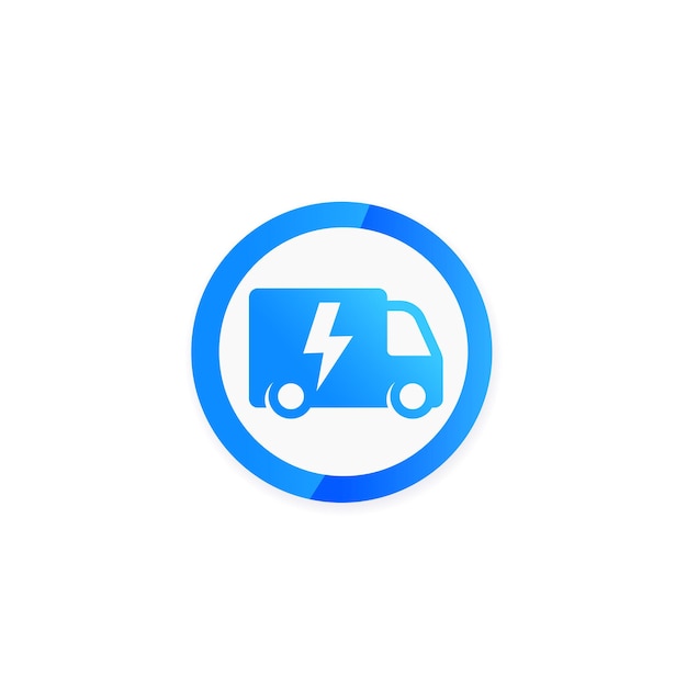 Electric van vector logo, icon