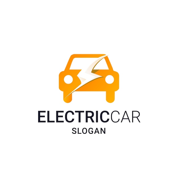 Electric Vehicle Car and Lightning Logo Gradient