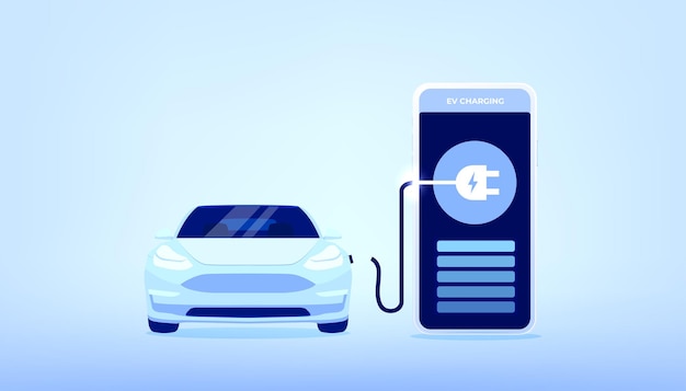 Electric Vehicle Smart 앱 휴대폰에서 EV 충전소 적용