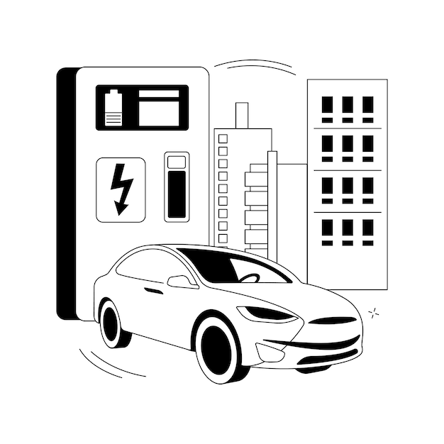 Electric vehicle use abstract concept vector illustration Zero emission vehicle urban electromobile service modern electric car industrial use ecofriendly transportation abstract metaphor