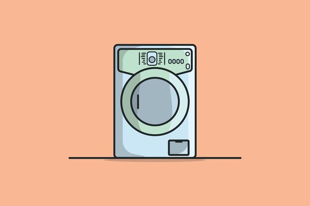 Electric Washing Machine vector illustration Technology object icon concept