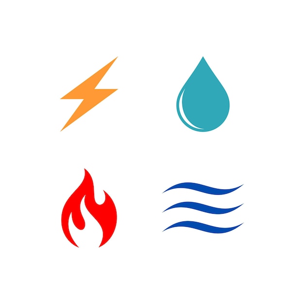 Electric Water Fire Air Logo Template Illustration Design Vector EPS 10