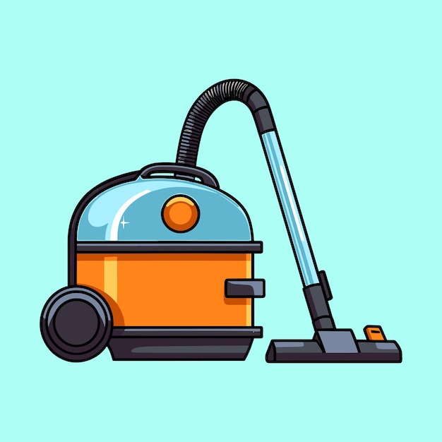 Electrical appliance for cleaning vector cartoonstyle illustration of a vacuum cleaner