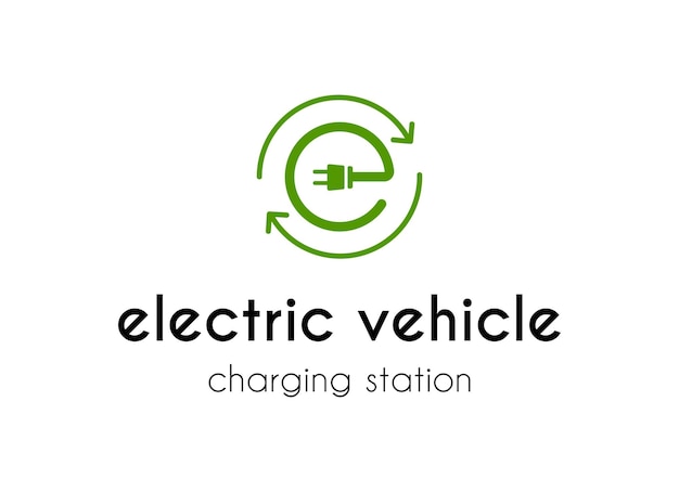 Vector electrical charging station logo design template.