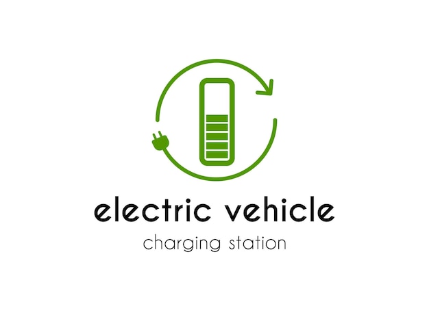 Electrical charging station logo design template.