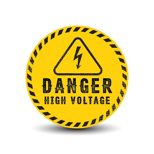 Vector electrical hazard signage danger high voltage industrial electrical safety sign icon