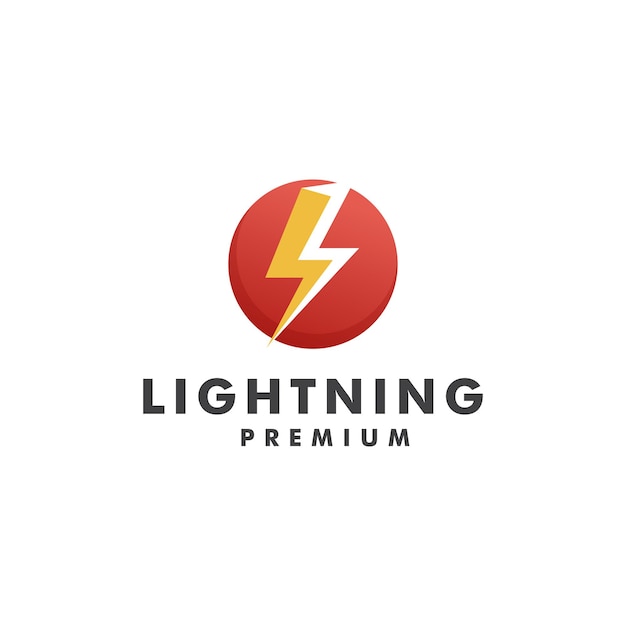 Electrical logo thunder concept with lightning gradient vector