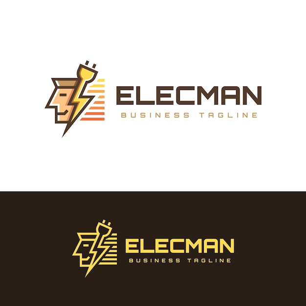 Vector electrical man logo vector