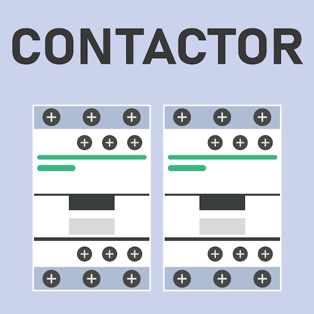 Electrical panel with mcb timer contactor plc simple flat design