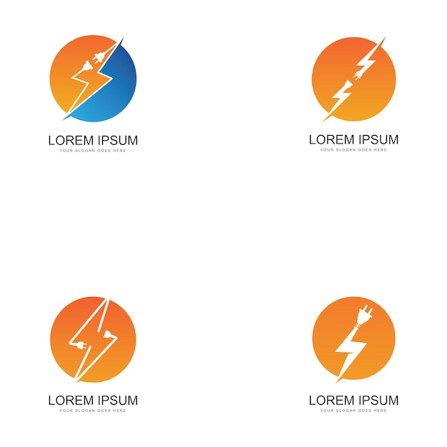 Electrical plug logo vector icon illustration design