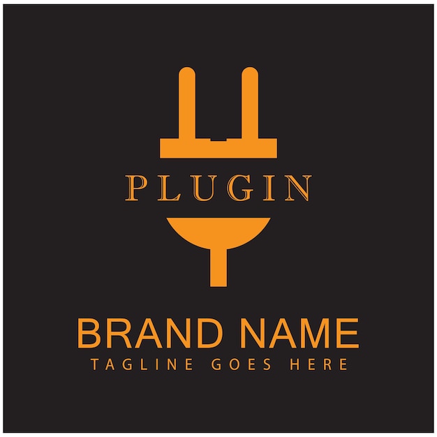 Plugin elettrico icona logo vettoriale design piatto