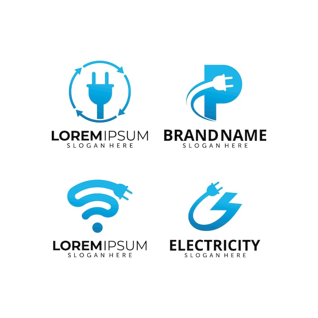 Collezione di design del logo del servizio elettrico