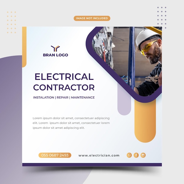 Electrical services electrician post electricity design template