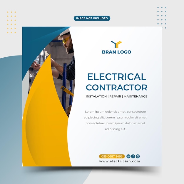 Electrical services electrician post electricity design template