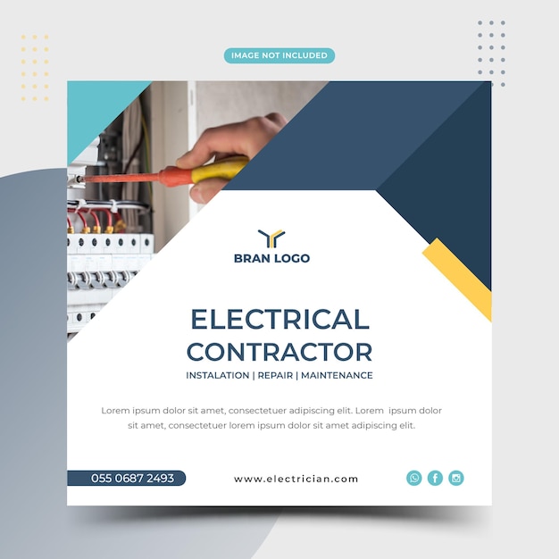 Electrical services electrician post electricity design template